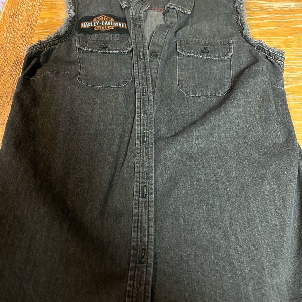 Harley-Davidson Charcoal Denim sleeveless shirt Women’s Medium